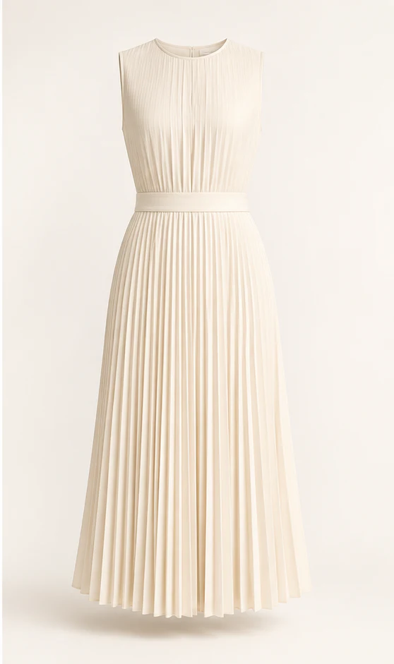 Pleated Midi Dress