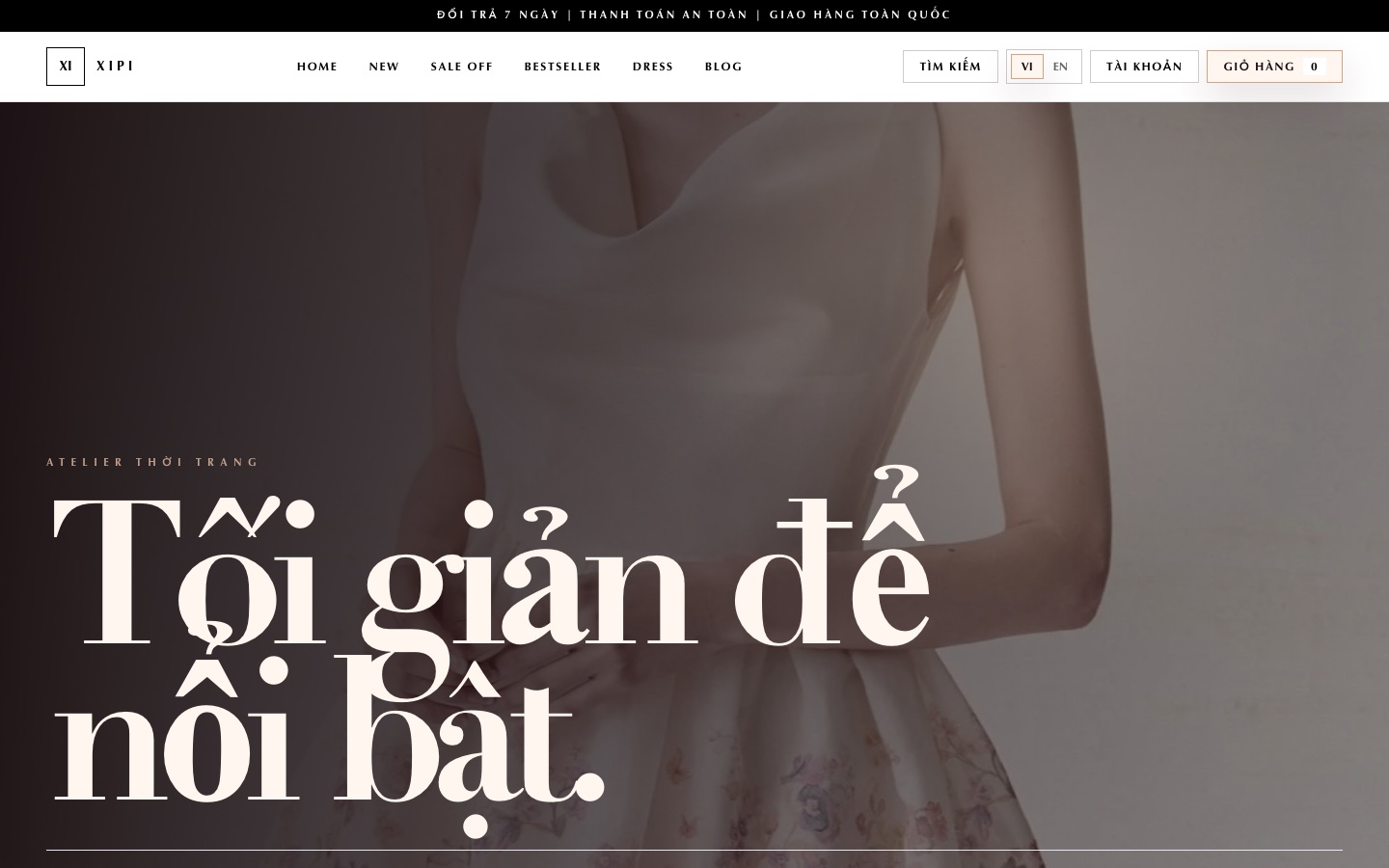 Ảnh chụp thực tế giao diện Fashion Editorial Full-Bleed