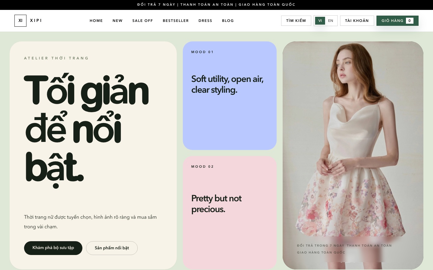 Ảnh chụp thực tế giao diện Fashion Lookbook Mood