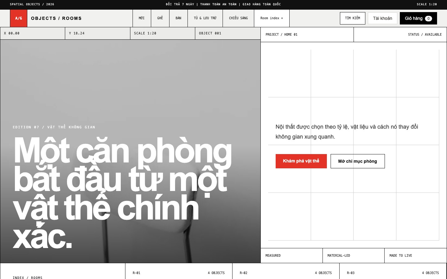Ảnh chụp thực tế giao diện Furniture Architectural Grid