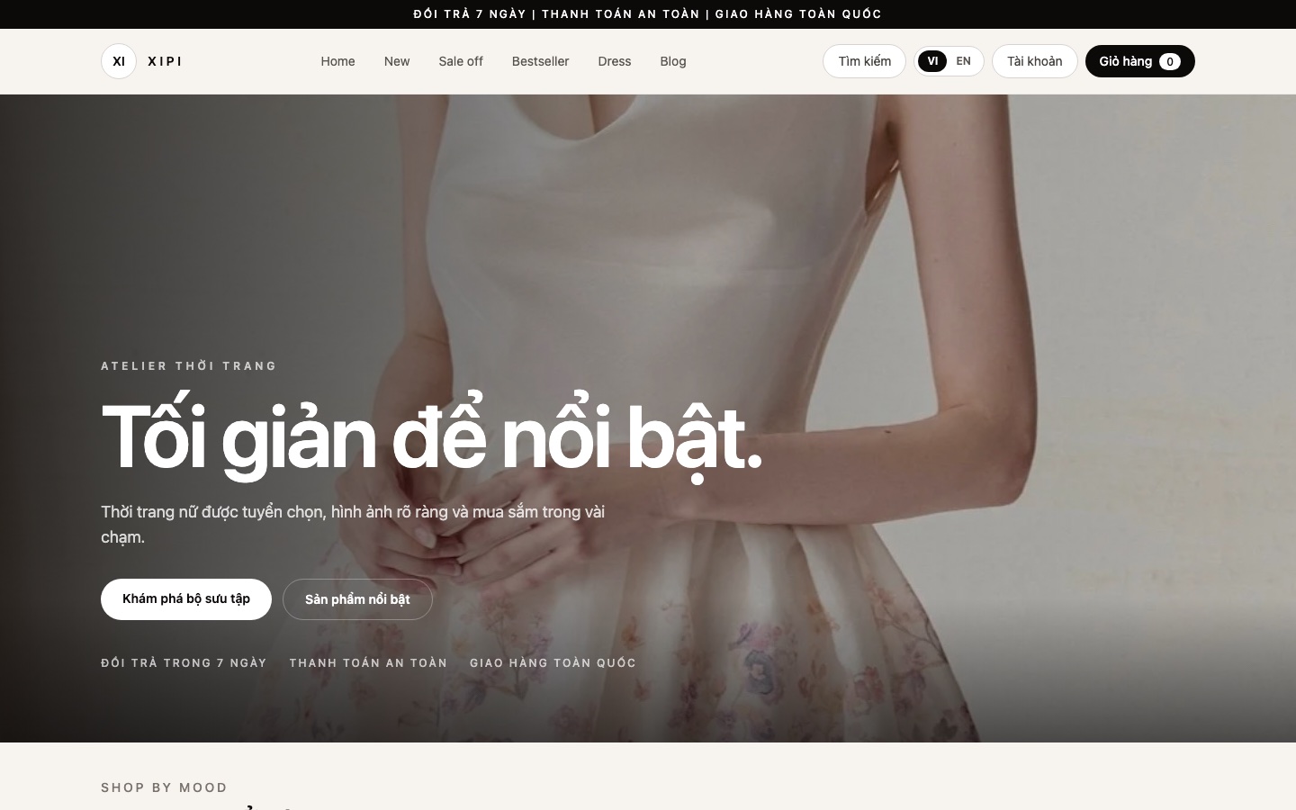 Bản xem trước website được tạo và chỉnh trong Website AI