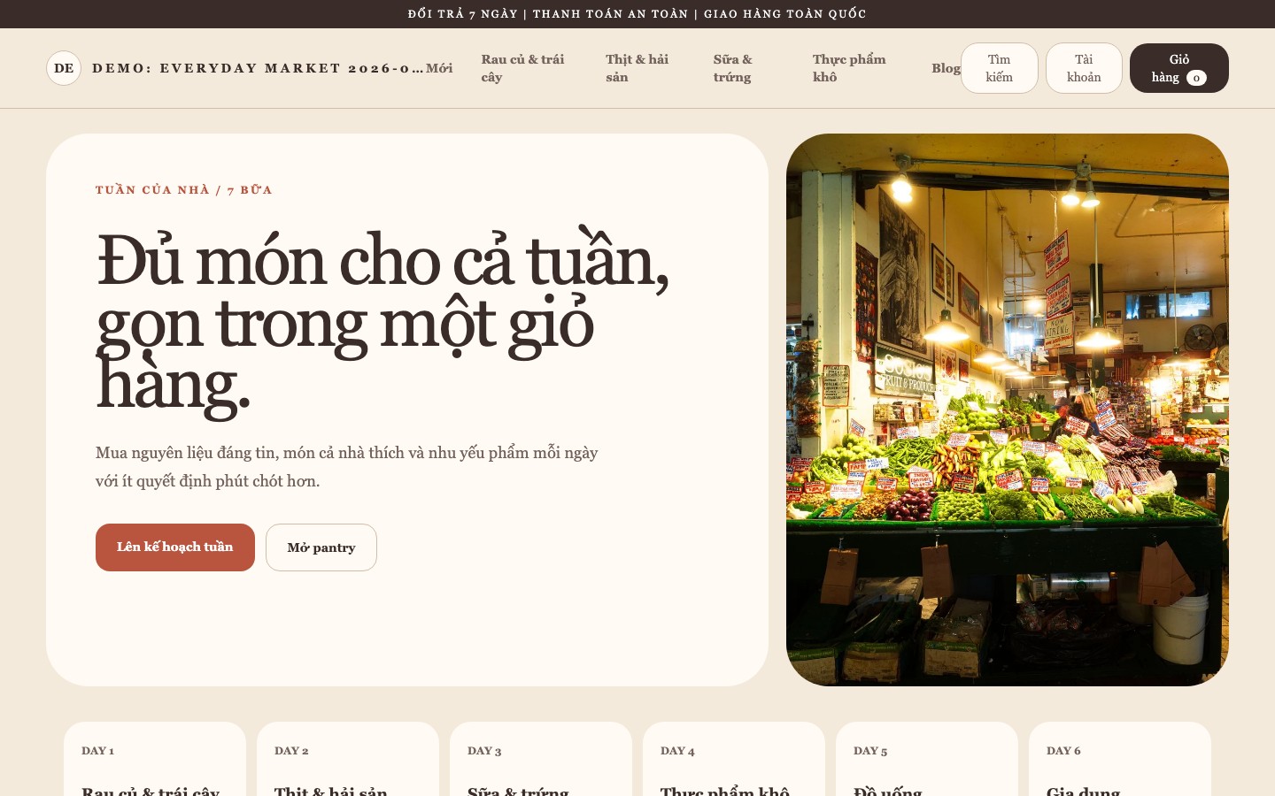 Ảnh chụp thực tế giao diện Supermarket Family Pantry